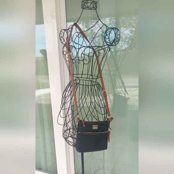 Dooney & Bourke Black Crossbody Bag with Tan Accents - Picture 12 of 14